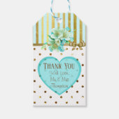 青と金のウェディングギフトタグ ありがとう ギフトタグ (正面)