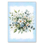 青と金のエレガントな花のルースドウォーターカラー招待状 テーブルナンバー (裏面)