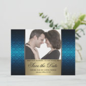 青と金のダマクスのSave the Date写真 セーブザデート (スタンド正面)