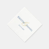 青と金のナプキン スタンダードカクテルナプキン (角)