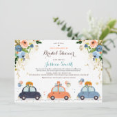 青と金のパンプキンドライブバイ ブライズシャワー 招待状 (スタンド正面)