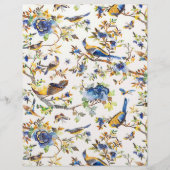 青と金のビンテージの鳥の折り紙 (正面)