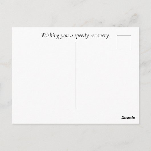 青と金のマーブル模様の回復おめでとうポストカード ポストカード (裏面)