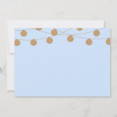 青と金のモダンなストリングライト シャワープレゼンテーション 招待状 (裏面)