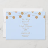 青と金のモダンなストリングライト シャワー招待状 招待状 (正面)