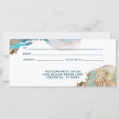 青と金のモダン液体インクギフト券 (裏面)