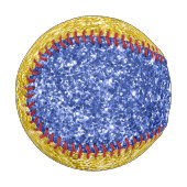 青と金のラメ入り太字スポーツモノグラム 野球ボール (正面左)