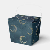 青と金のヴィンテージ ムーンパターン フェイバーボックス (正面サイド)