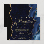 青と金の偽の輝きを帯びた瑪瑙の受付 エンクロージャーカード (正面/裏面)