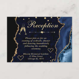 青と金の偽の輝きを帯びた瑪瑙の受付 エンクロージャーカード