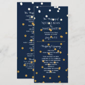 青と金の光沢のある偽のホイル コンフェッティ プログラム ラック (正面/裏面)