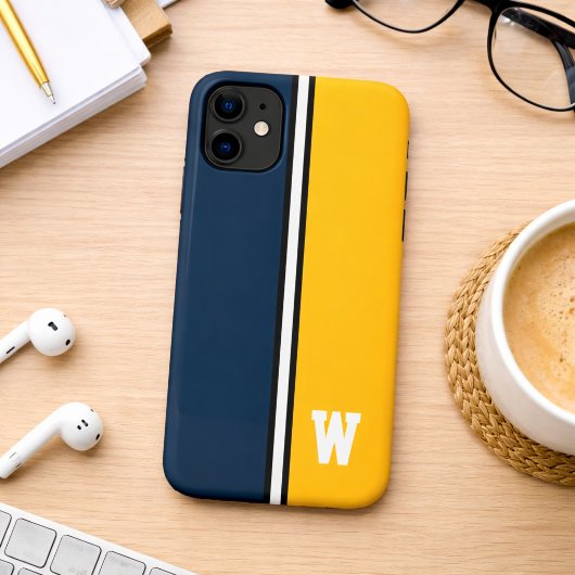 青と金の大学カラー Case-Mate iPhoneケース