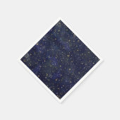 青と金の天の星 幻想的な水彩画 スタンダードカクテルナプキン (角)