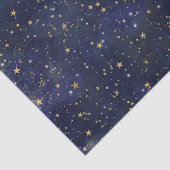 青と金の天体星 夢のような水彩 薄葉紙 (詳細)