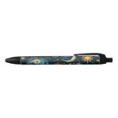 青と金の太陽 月 星のオリジナルグッズ 黒ボールペン (トップ)