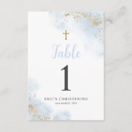 青と金の少年 誕生 洗礼 テーブルナンバー