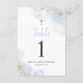 青と金の少年 誕生 洗礼 テーブルナンバー (裏面)