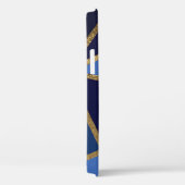 青と金の微妙な色合いのブロンズ幾何学モダン Case-Mate iPhoneケース (裏面 / 右)