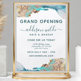 青と金の抽象的な水彩ビジネスのフライヤー チラシ