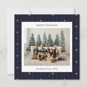 青と金の星の壁紙の写真 ホリデーカード (正面)