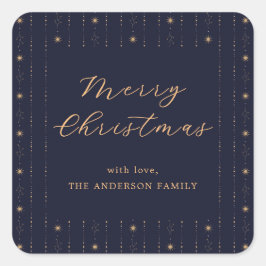 青と金の星 メリークリスマス スクエアシール