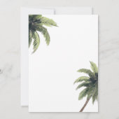 青と金の水彩トロピカルビーチウェディング セーブザデート (裏面)