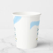 青と金の水彩 おしゃれで華やかな ブライダルシャワー 紙コップ (右)