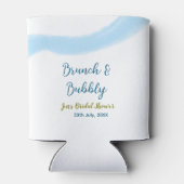 青と金の水彩 おしゃれで華やかな ブライダルシャワー 缶クーラー (裏面)