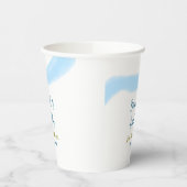 青と金の水彩　バブルとブルン치のウェディングシャワー 紙コップ (左)