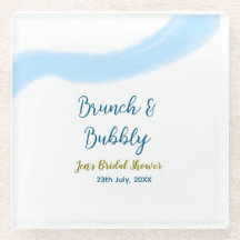 青と金の水彩　バブルとブルン　ブライダルシャワー