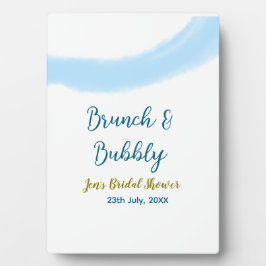 青と金の水彩　バブルとブルン　ブライダルシャワー フォトプラーク