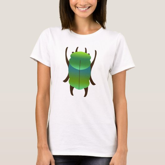 青と金の玉虫 Tシャツ (正面)