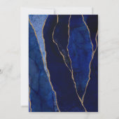 青と金の瑪瑙を使ったモダンでシンプルなウェディングスタイル 招待状 (裏面)