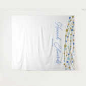 青と金の結婚式写真バックドロップパーティーバナー タペストリー (正面(横))