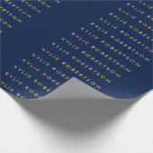 青と金の色のプロフェッショナルでトレンディなモダンなプレーン ラッピングペーパー (角)