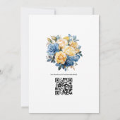 青と金の花の結婚式 招待状 (裏面)