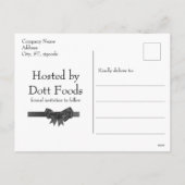 青と金の雪の結晶 コーポレートホリデー セーブ・ザ・デート シーズンポストカード (裏面)