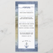 青と金の ⚓️ イベントまたは海事結婚式 メニュー (正面)