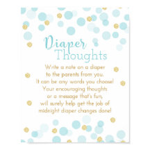 青と金ゴールドおむつ思考男の赤ちゃんシャワー