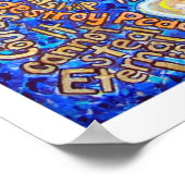 青と金ゴールドがんエンジェルポスター(ホワイトエッジ) ポスター (角)