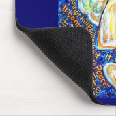 青と金ゴールドがんエンジェルマウスパッド マウスパッド (コーナー)