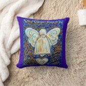 青と金ゴールドがんエンジェル装飾装飾用クッション クッション (ブランケット)