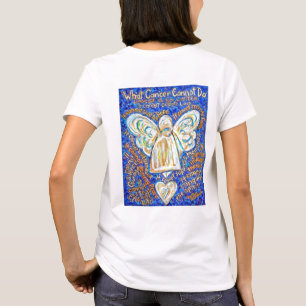 青と金ゴールドがんエンジェルTシャツ(プリントオンバック) Tシャツ