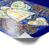 青と金ゴールドがん写真プリント フォトプリント            (角)