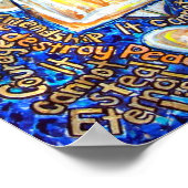 青と金ゴールドがん天使 ポスター (角)