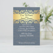 青と金ゴールドとハートの招待状 招待状 (スタンド正面)