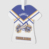 青と金ゴールドと白のチアリーダー オーナメント (正面)