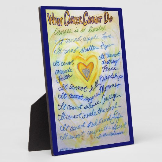 青と金ゴールドのがん絵画詩のアートプラーク フォトプラーク (側面)