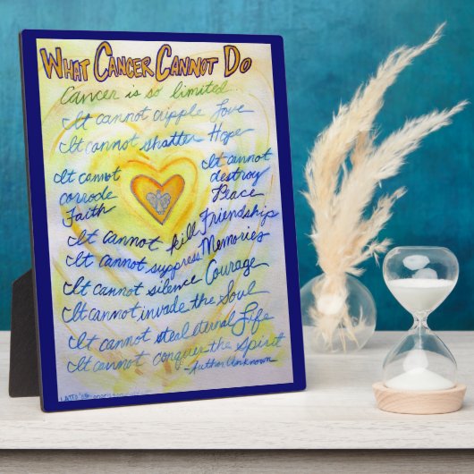 青と金ゴールドのがん絵画詩のアートプラーク フォトプラーク (側面)