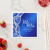 青と金ゴールドのアゲテ王室のエレガントな結婚式 スタンダードカクテルナプキン (インサイチュ)